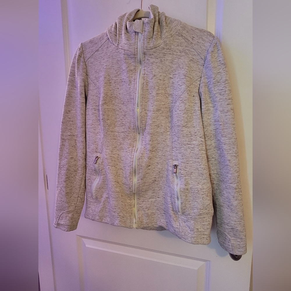 Heathered Brown/Tan Full-Zip Cozy Jacket Size L